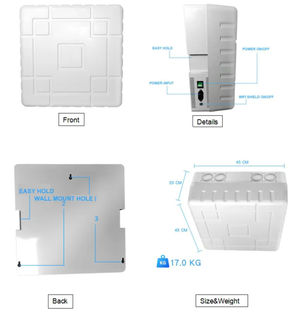 cell phone wifi jammer box type hidden antenna adjustable 7